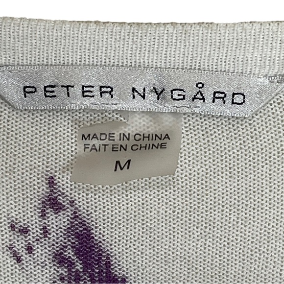 Peter Nygard Colorful Artsy Floral Abstract Cardigan Lightweight 1 Button Size M - Picture 6 of 11